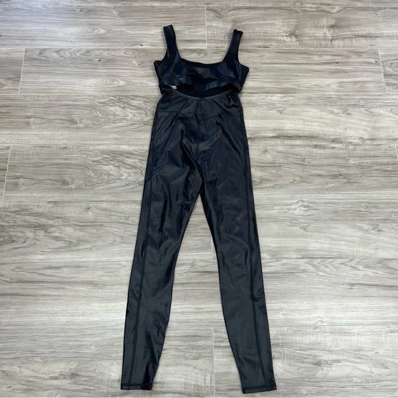 Khloe Kardashian X Fabletics Motion365+ Shine Jumpsuit Black Size XS NWT